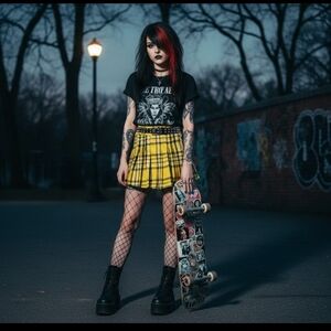 Chic Yellow Plaid Mini Skirt